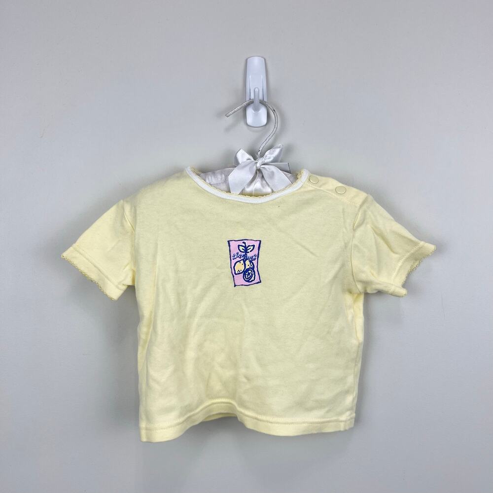 Vintage Basic Editions Baby Yellow Lemon T-Shirt 3-6 Months